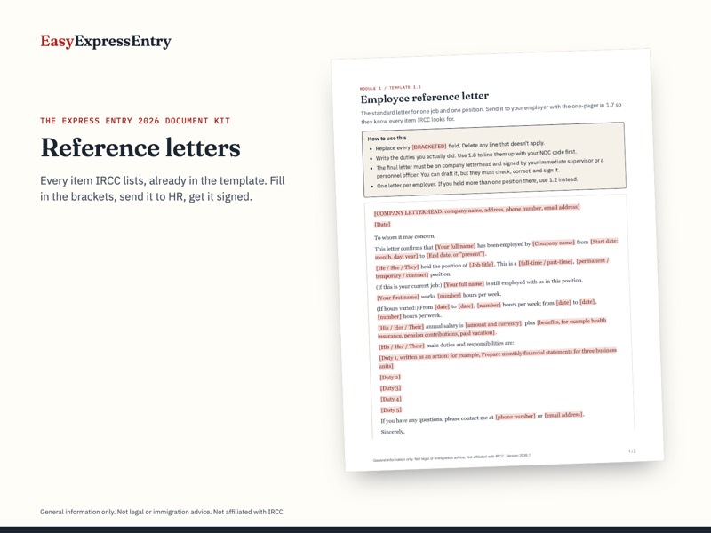 Preview of the employee reference letter template