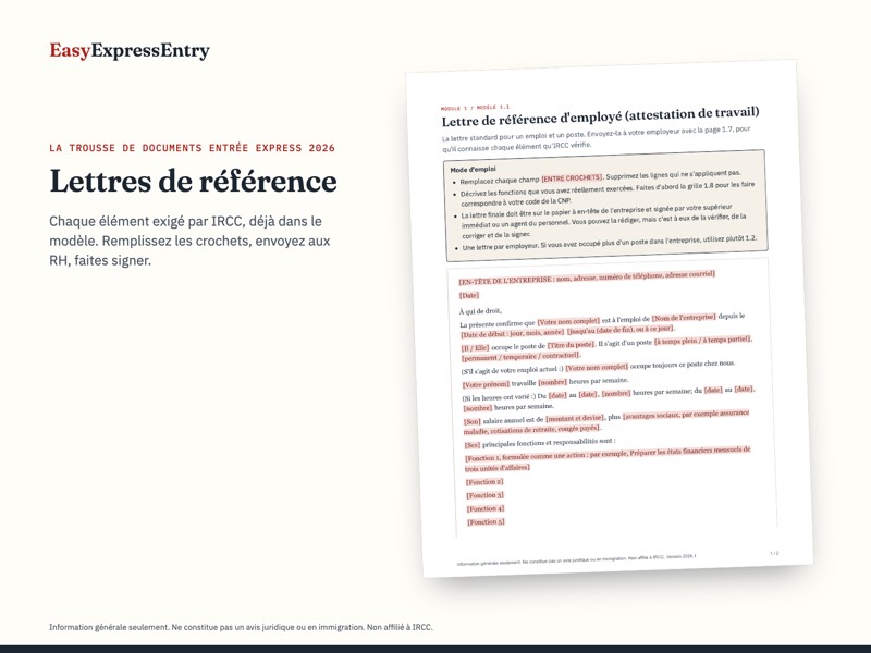 Aperçu du modèle de lettre de référence d'employé